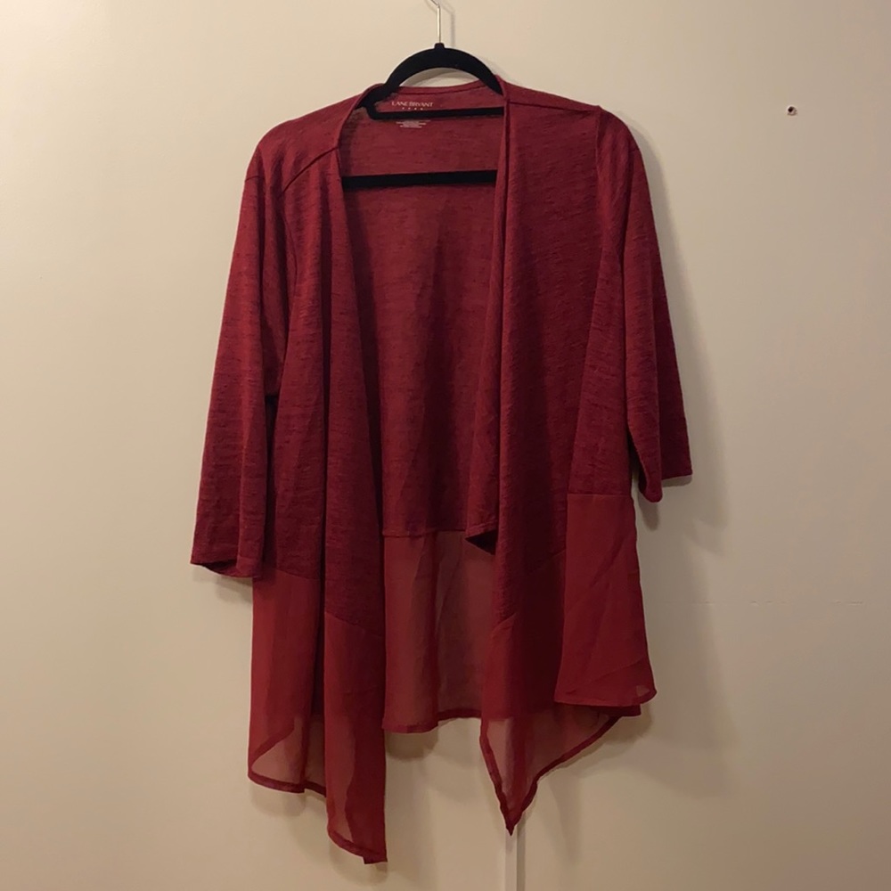 Lane Bryant maroon red cardigan